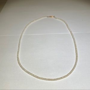 Gold Seed Pearl Strand Necklace